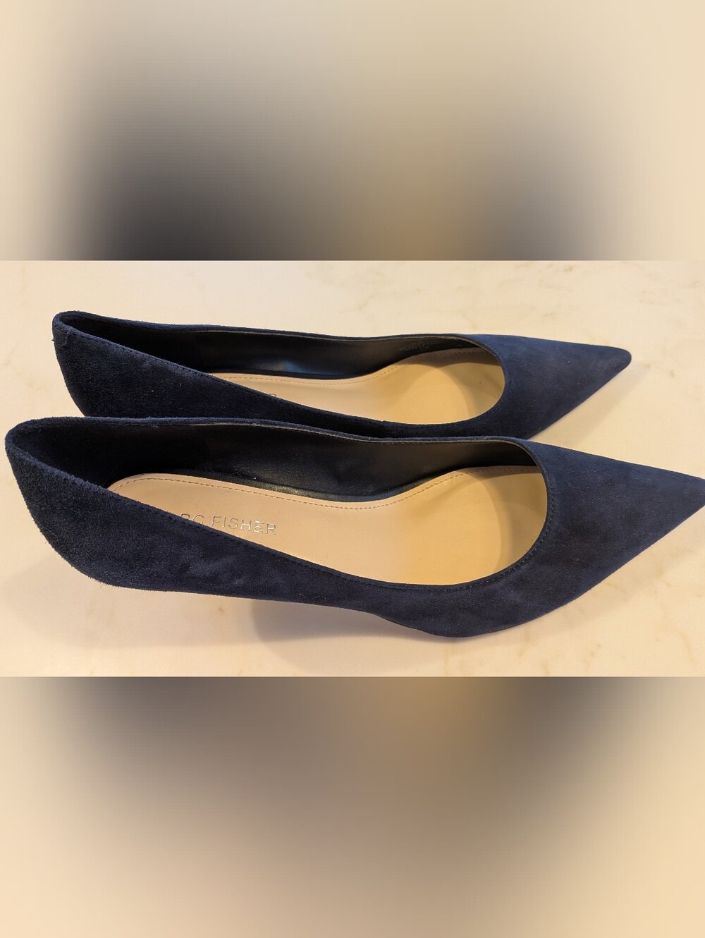Marc Fisher Navy Suede Pumps Size 8